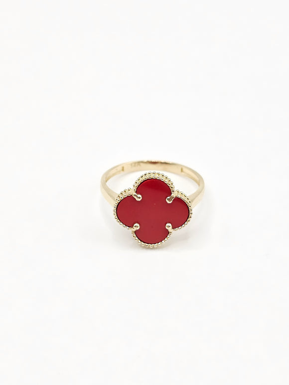 14K Gold Ring - Red Clover