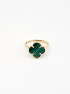 14K Gold Ring - Green Clover