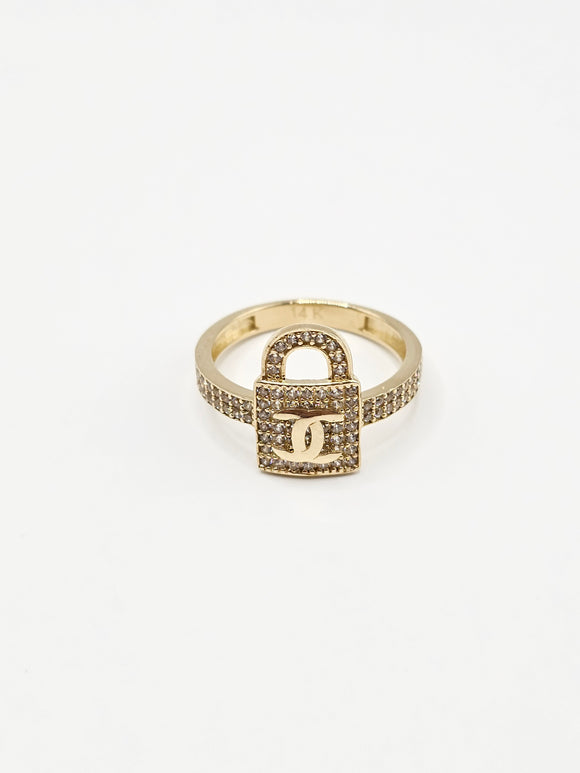 14K Gold Ring - Lock