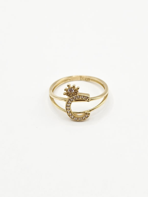 14K Gold Ring - Initial Letter 