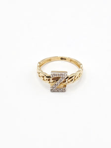 14K Gold Ring - Initial Letter "Z"