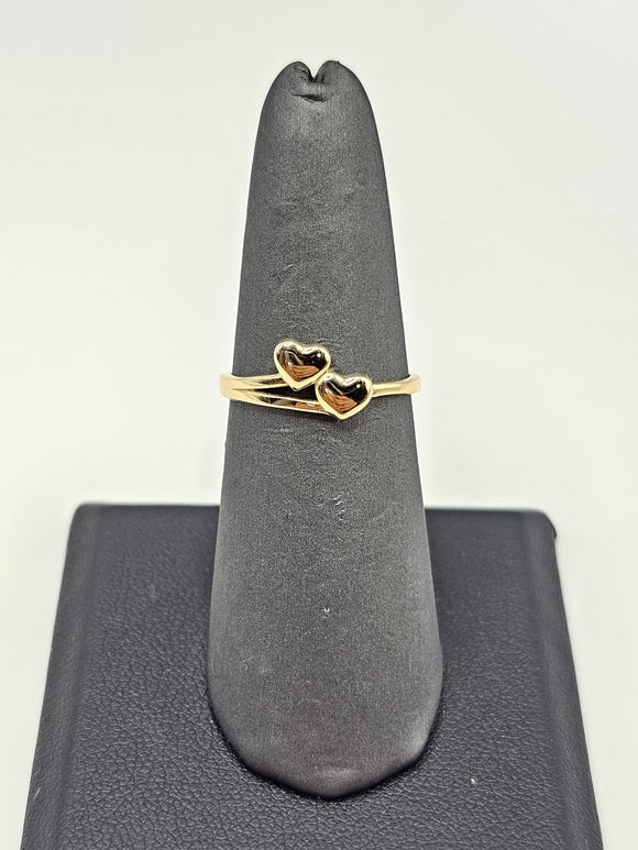 14K Gold Ring - Dual Hearts