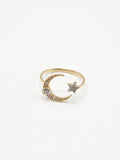 14K Gold Ring - Moon & Star