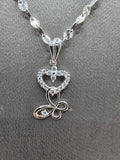 *Special Set* 14k White Gold Chain w/pendant - Heart w/Butterfly