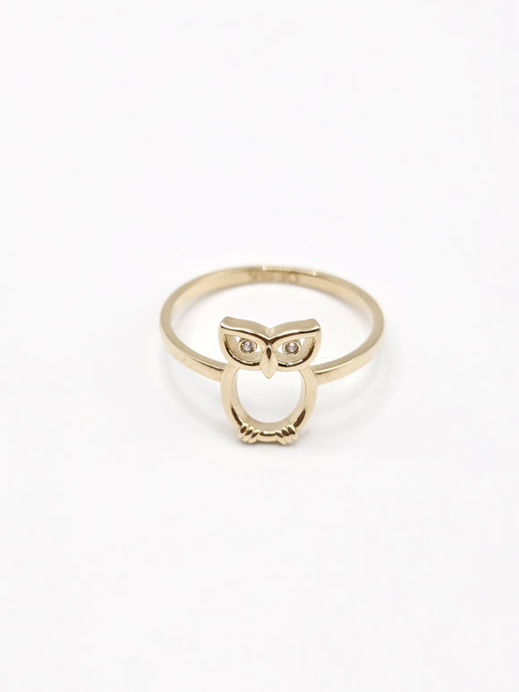 14K Gold Ring - Owl