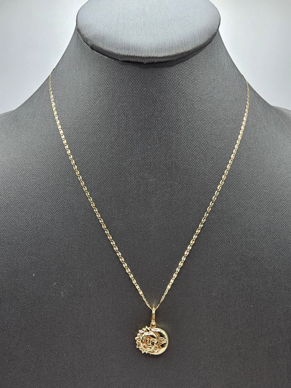 *Special Set* 14k Gold Chain w/pendant - Sun & Moon