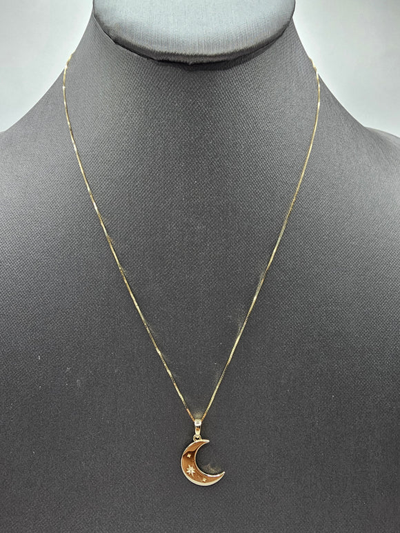 *Special Set* 14k Gold Chain w/pendant - Moon