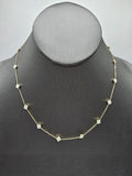 14k Gold Necklace w/Bracelet Set  - White Clover