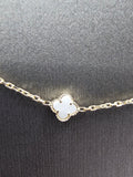 14k Gold Necklace w/Bracelet Set  - White Clover