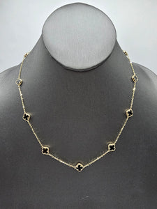 14k Gold Necklace w/Bracelet Set  - Black Clover