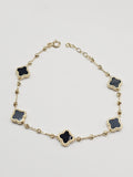 14k Gold Necklace w/Bracelet Set  - Black Clover