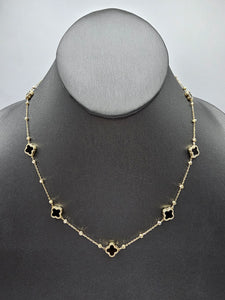 14k Gold Necklace w/Bracelet Set  - Black Clover