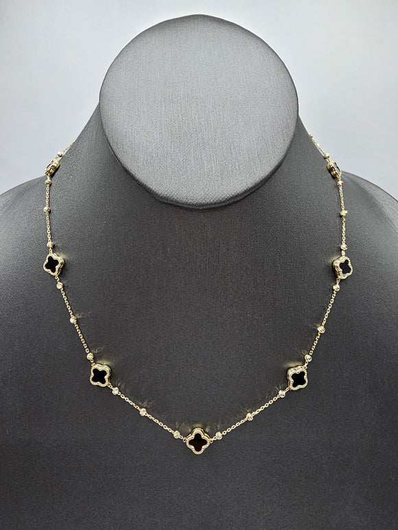 14k Gold Necklace w/Bracelet Set  - Black Clover