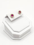 14K Gold Earrings - Fuchsia Stud Earrings