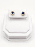 14K Gold Earrings - Blue Stud Earrings