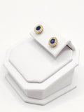 14K Gold Earrings - Blue Stud Earrings