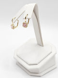 14K Gold Earrings - Pink Hoops