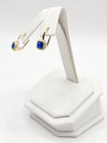 14K Gold Earrings - Blue Hoops