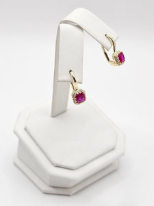 14K Gold Earrings - Fuchsia Hoops