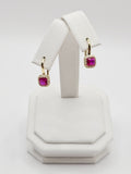 14K Gold Earrings - Fuchsia Hoops