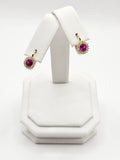 14K Gold Earrings - Fuchsia Hoops