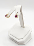 14K Gold Earrings - Fuchsia Hoops