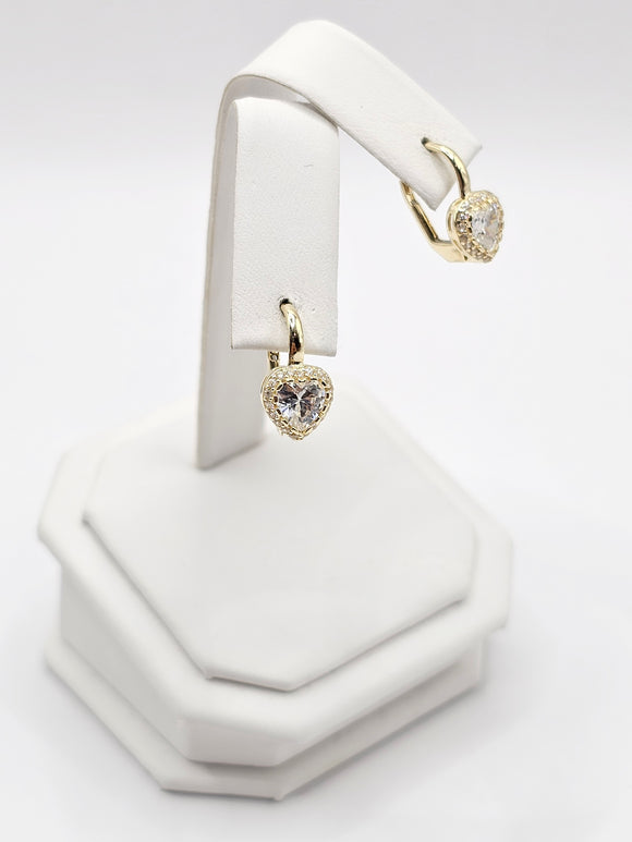 14K Gold Earrings - Heart Hoops