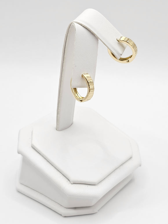 14K Gold Earrings - Huggie Hoops