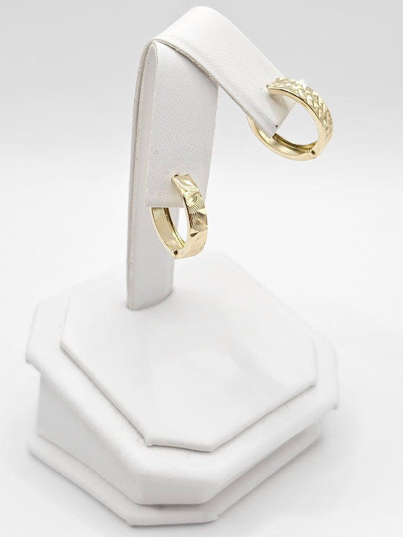 14K Gold Earrings - Huggie Hoops