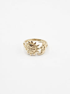 14K Gold Ring - Sun & Moon