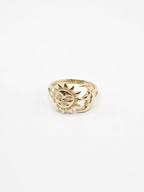 14K Gold Ring - Sun & Moon