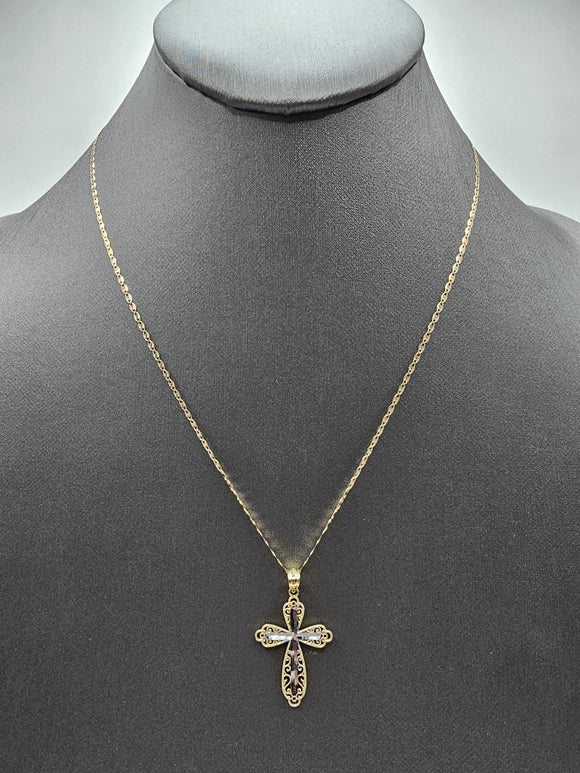 14k Gold Chain w/pendant - Cross