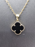 14k Gold Chain w/pendant - Black Clover