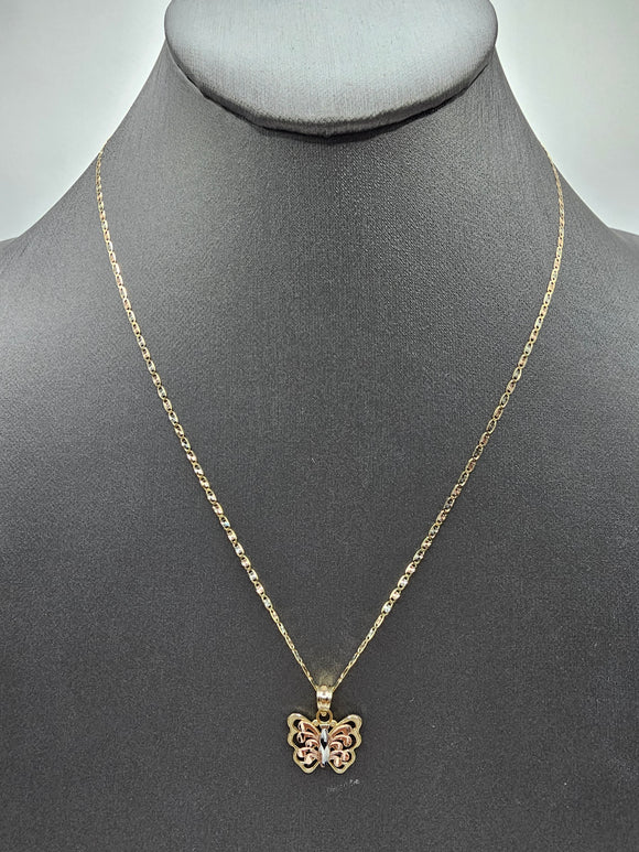 14k Gold Chain w/pendant - Butterfly