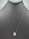 14k Gold Necklace  - Pink Clover