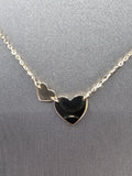 14k Gold Necklace  - Dual Hearts