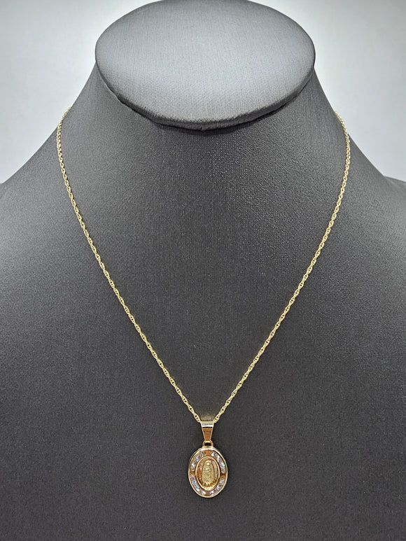 14k Gold Necklace  - Virgin Mary