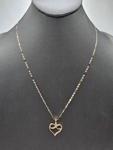 14k Gold Chain w/pendant - Heart w/Infinity