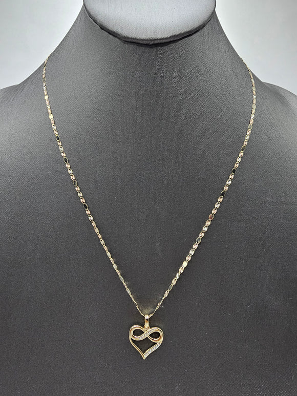 14k Gold Chain w/pendant - Heart w/Infinity