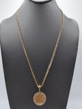 14k Gold Chain w/pendant - 5 Pesos