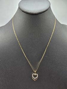 14k Gold Chain w/pendant - Hearts