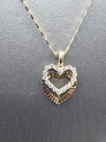 14k Gold Chain w/pendant - Hearts