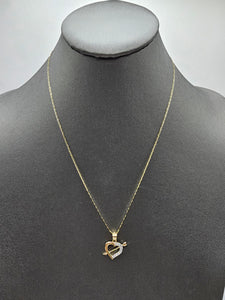 14k Gold Chain w/pendant - Heart w/Arrow