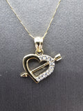 14k Gold Chain w/pendant - Heart w/Arrow