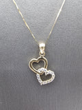 14k Gold Chain w/pendant - Hearts