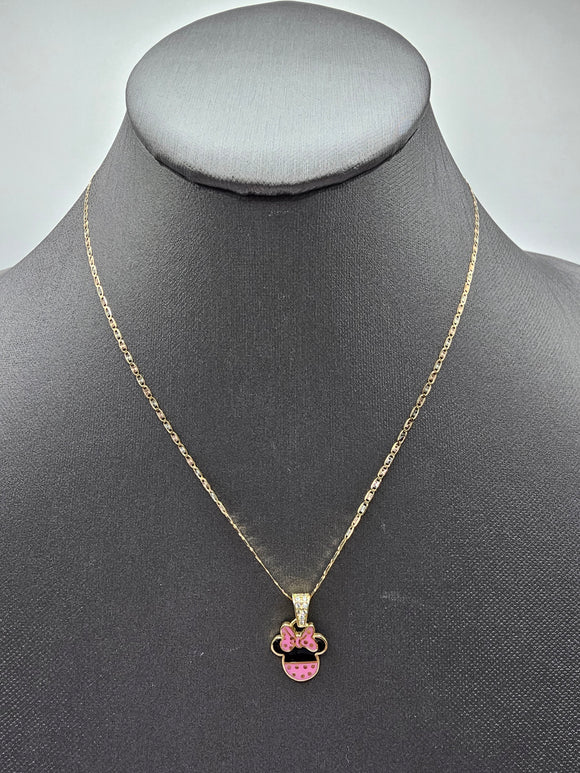 14k Gold Chain w/pendant - Mouse Ears