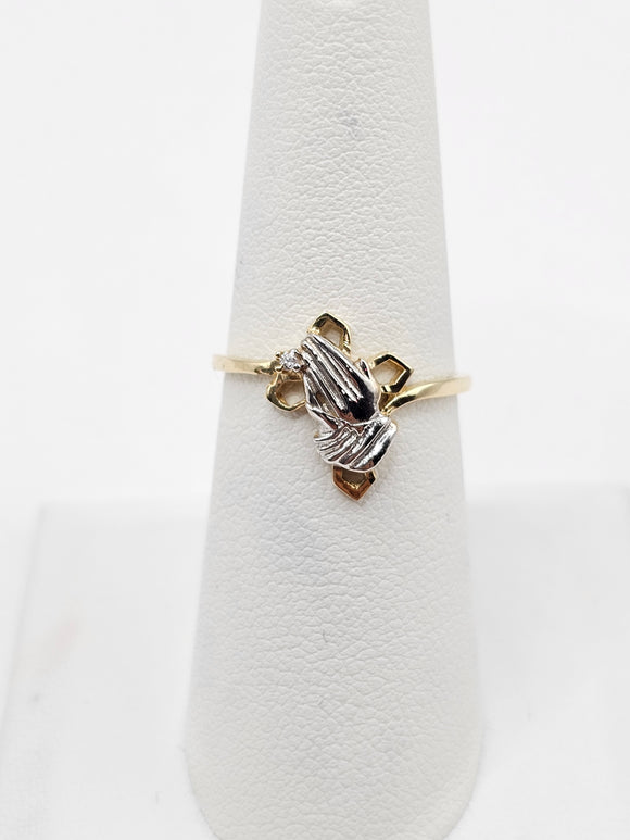 14K Gold Ring - Praying Hands