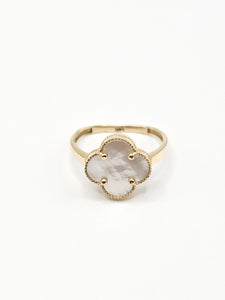 14K Gold Ring - White Clover