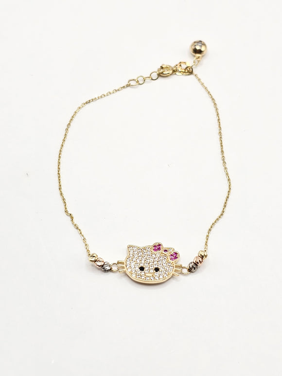 14k Gold Bracelet - Hello Kitty