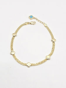 14k Gold Bracelet - Gold Clover